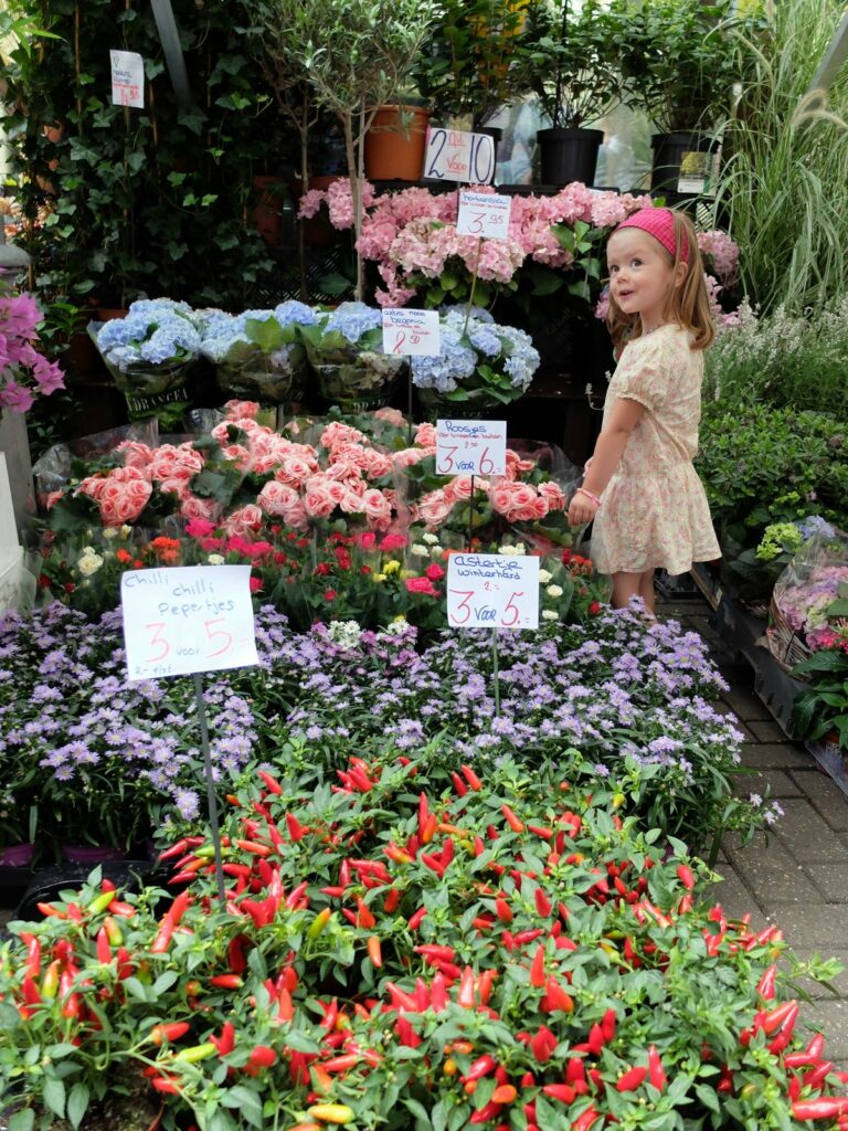 Notre fille au Bloemenmarkt : le choix en dur