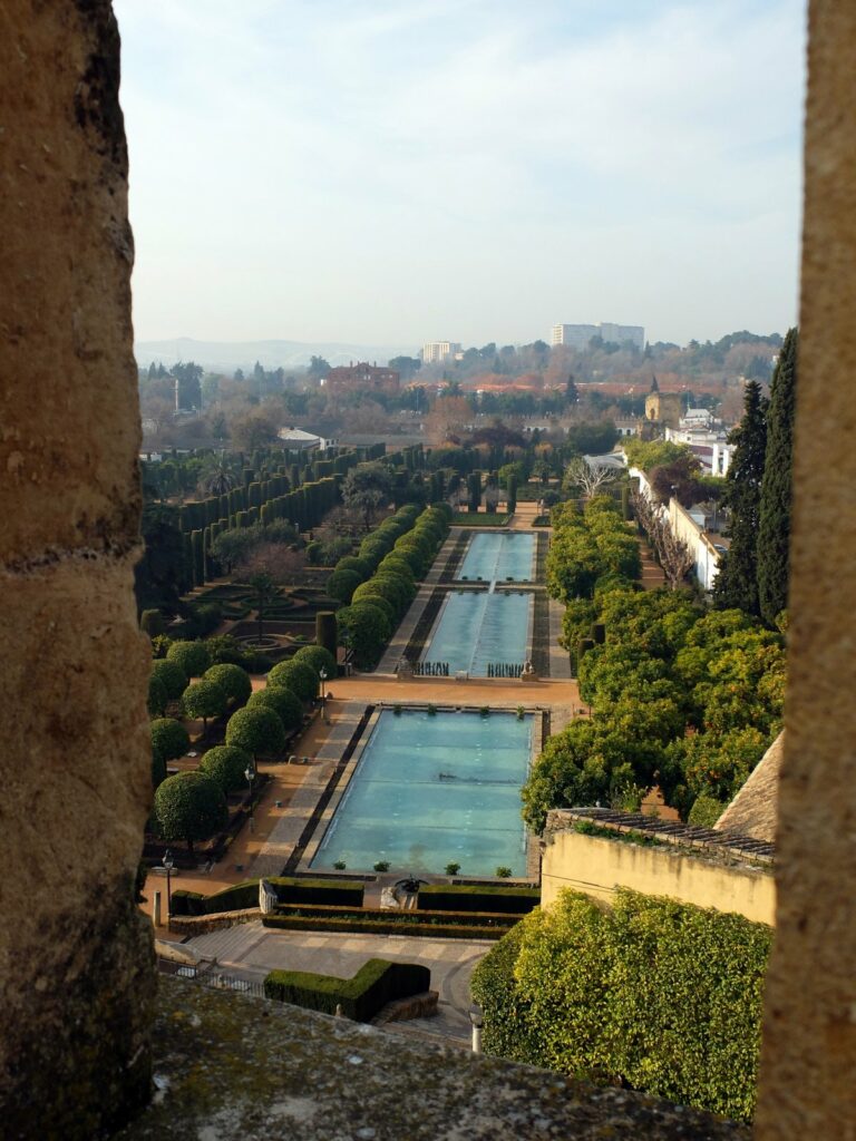 Vue sur les jardins de l'Alcázar