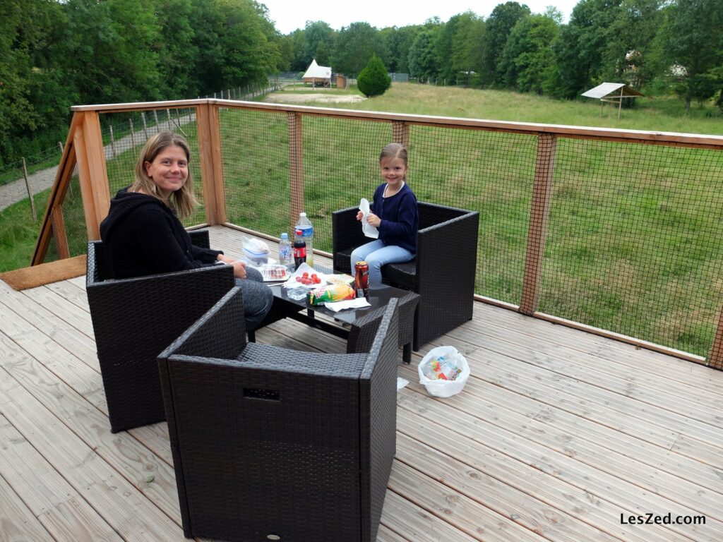 Dîner pique-nique au dessus du parc des daims