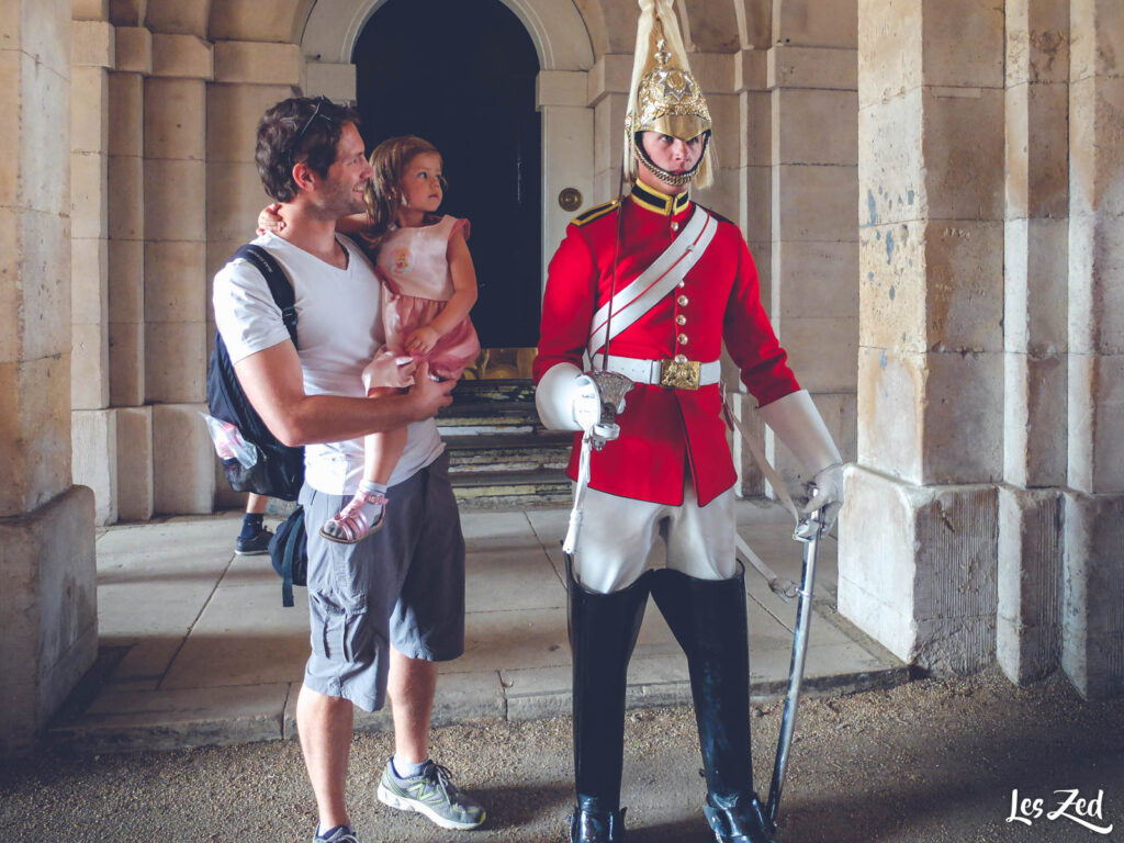 Londres Garde Royale Whitehall en famille