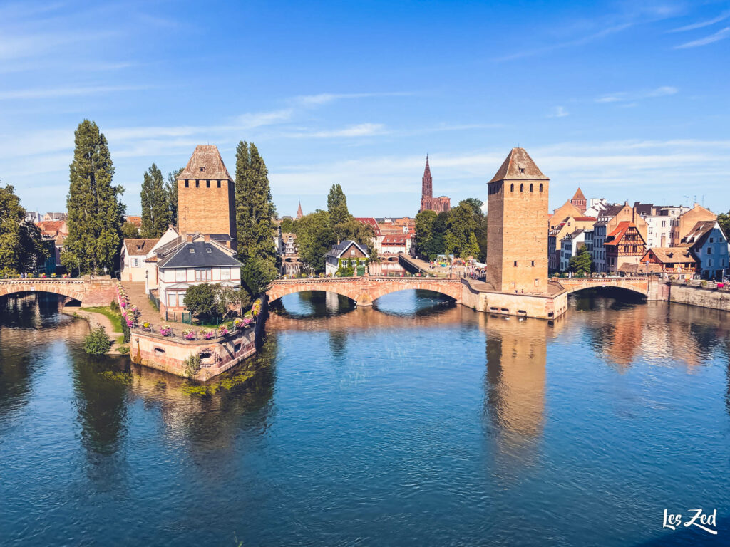 Strasbourg en famille Petite France Ponts Couverts vue depuis ba